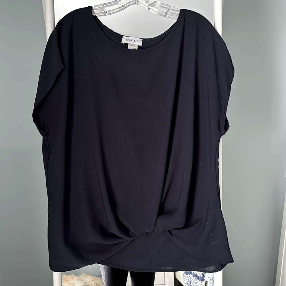Gilli lightweight top with knot at waist for flattering fit, 2x